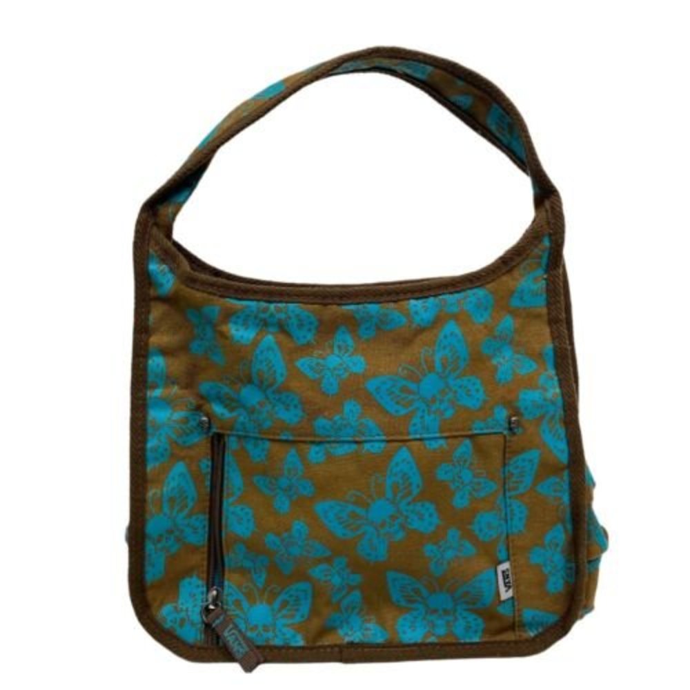 Vans Skull & Butterflies Brown / Turquoise Purse Y2K 90’s NWOT Cotton Tote Bag